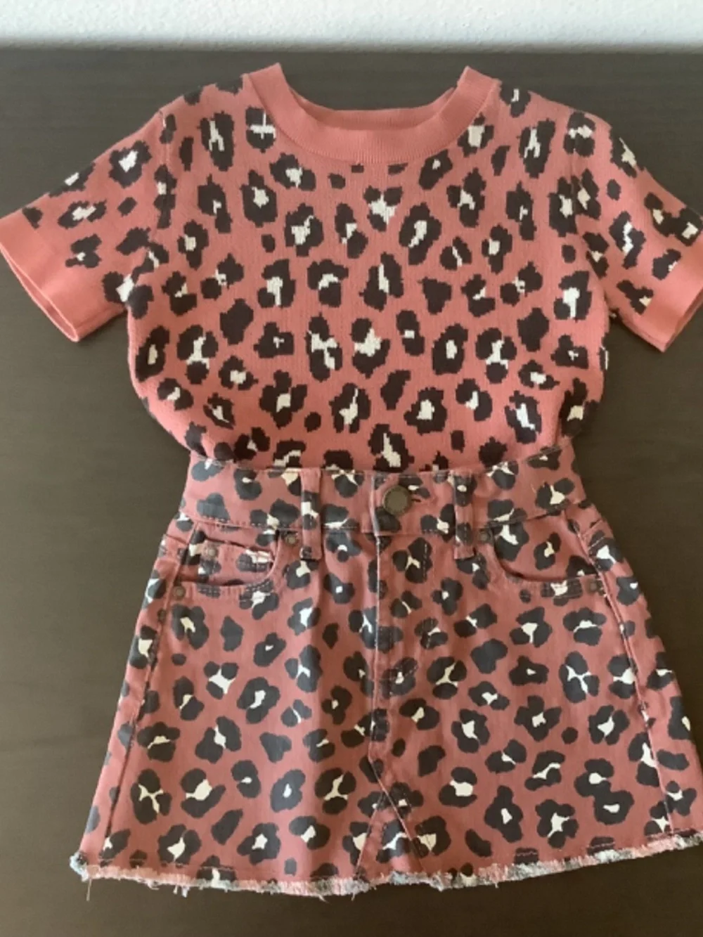 NWT Cotton On Kids 2 Piece Set Toddler Girls Leopard Skirt & Knit Top Size 1-2